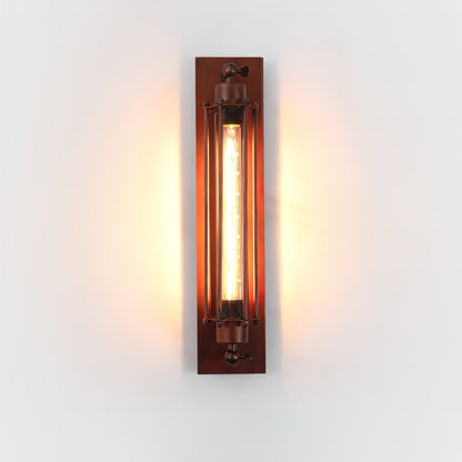 Industrial Wall Lamp with Tubular Cage Shade and Edison Bulb