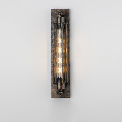 Industrial Wall Lamp with Tubular Cage Shade and Edison Bulb