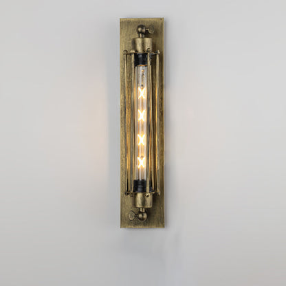 Industrial Wall Lamp with Tubular Cage Shade and Edison Bulb