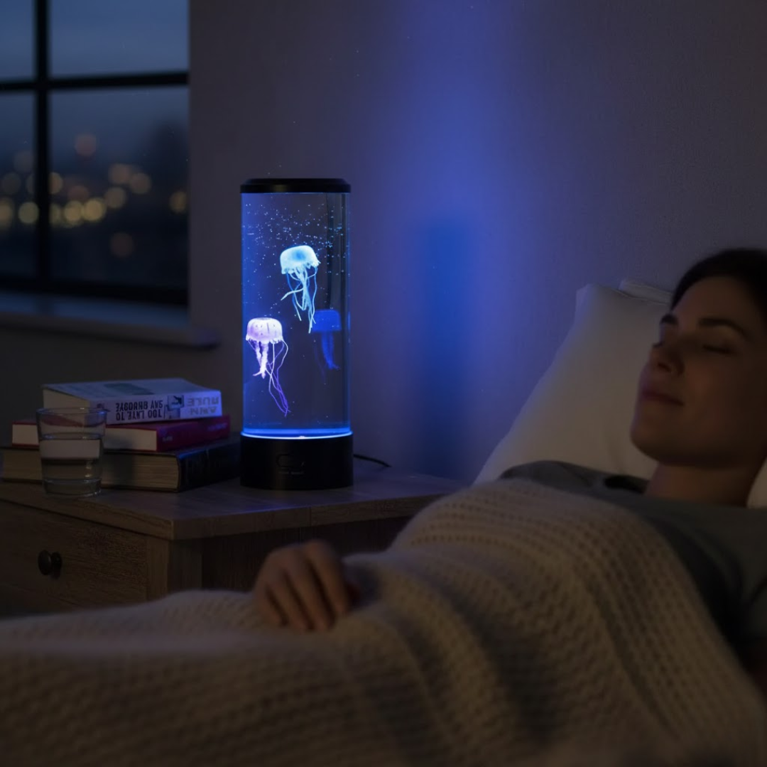 Jellyfish Lamp with Color-Changing LED Light and Touch Control