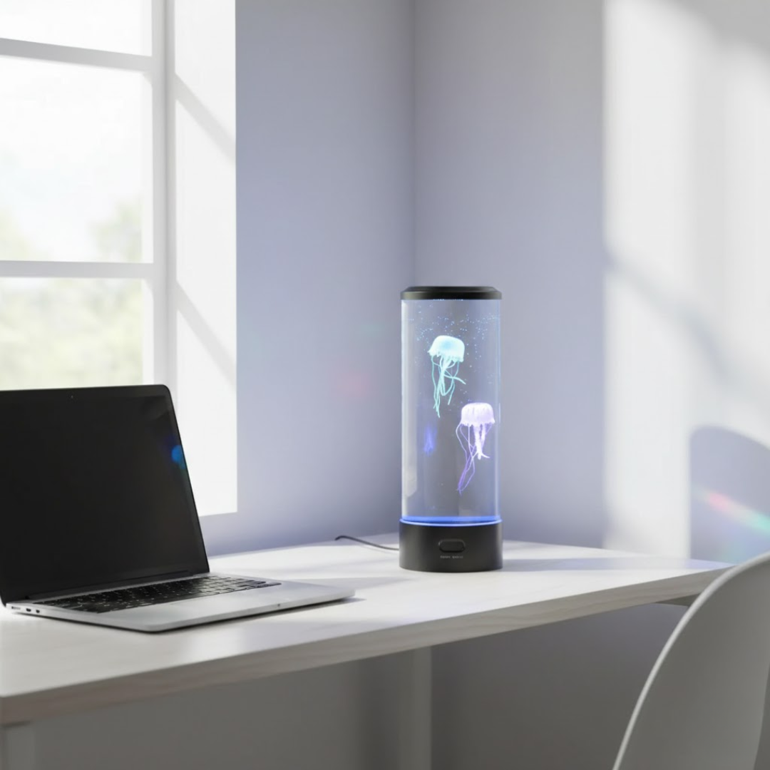 Jellyfish Lamp with Color-Changing LED Light and Touch Control