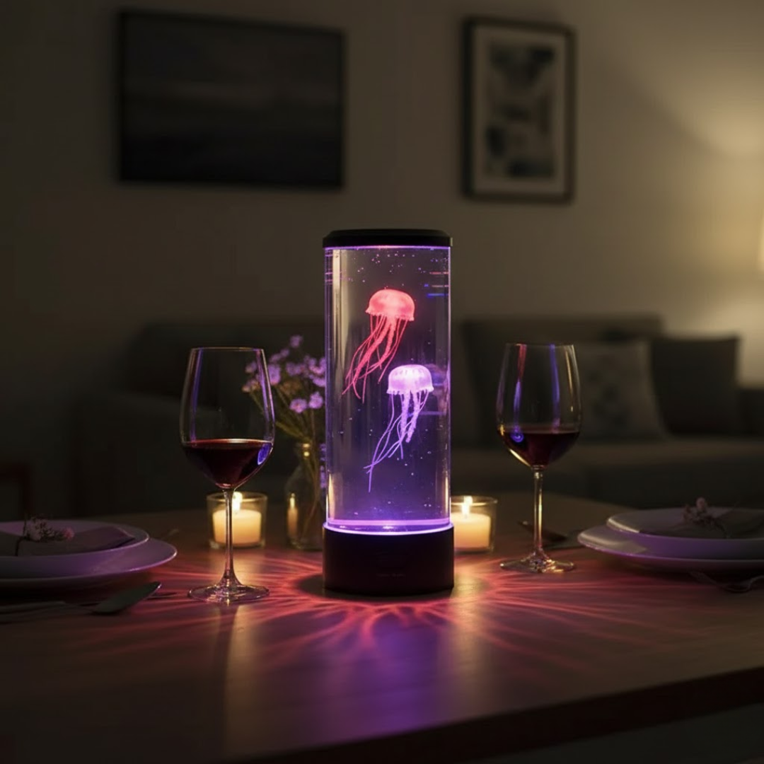 Jellyfish Lamp with Color-Changing LED Light and Touch Control