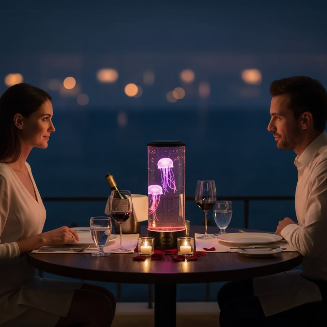 Jellyfish Lamp with Color-Changing LED Light and Touch Control