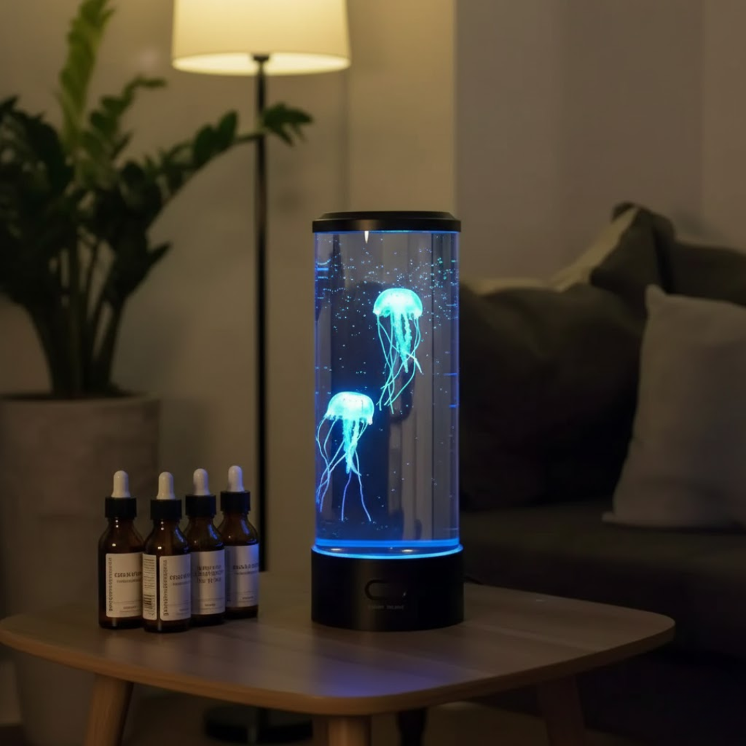 Jellyfish Lamp with Color-Changing LED Light and Touch Control