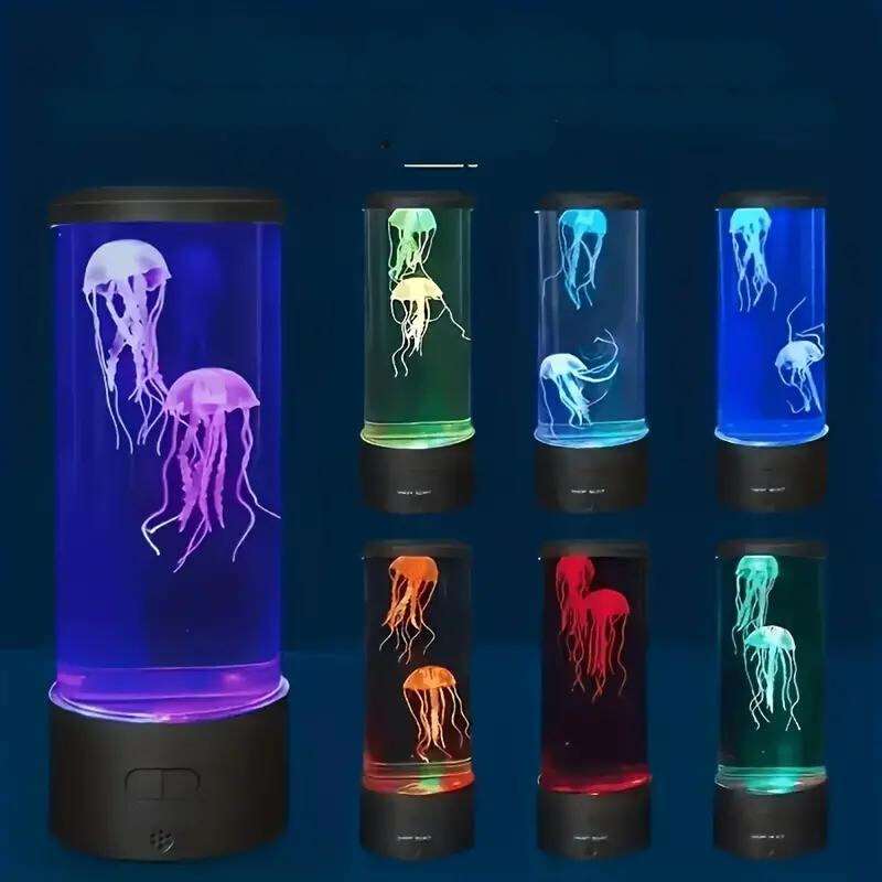 Jellyfish Lamp with Color-Changing LED Light and Touch Control