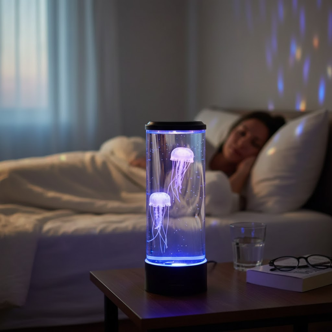 Jellyfish Lamp with Color-Changing LED Light and Touch Control