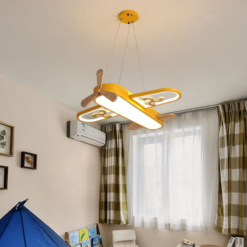 Kids Pendant Lamp Modern Airplane Shape with Dimmable LED for Children's Room