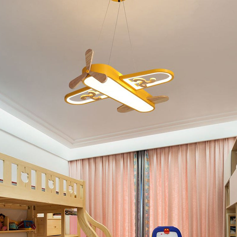 Kids Pendant Lamp Modern Airplane Shape with Dimmable LED for Children's Room