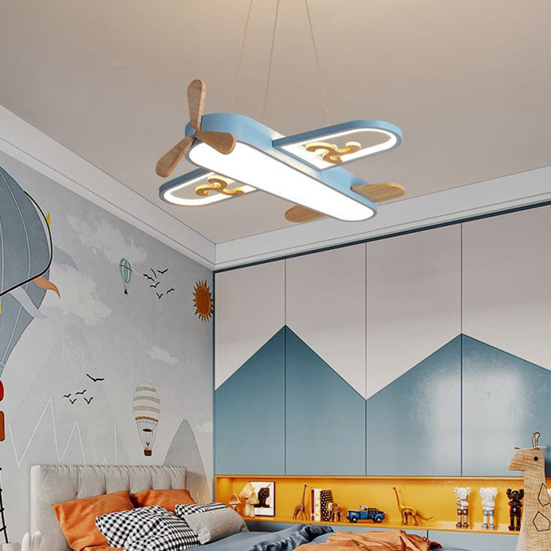 Kids Pendant Lamp Modern Airplane Shape with Dimmable LED for Children's Room