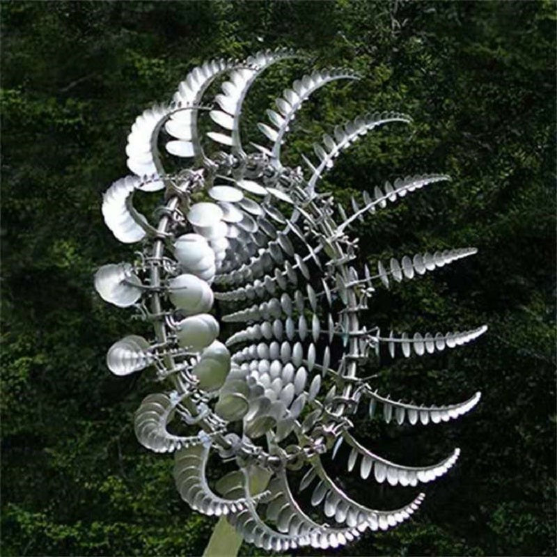 Kinetic Wind Spinner with 18 Blades and Ground Stake