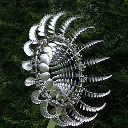 Kinetic Wind Spinner with 18 Blades and Ground Stake