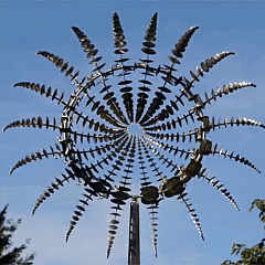 Kinetic Wind Spinner with 18 Blades and Ground Stake