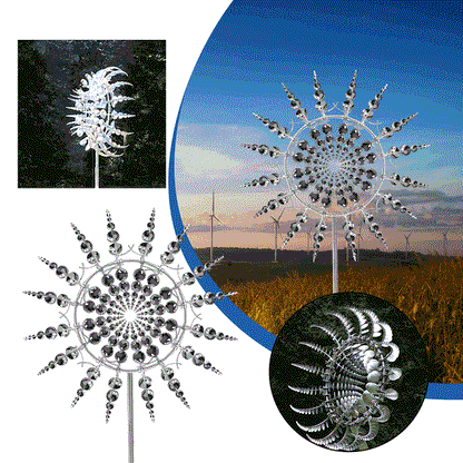 Kinetic Wind Spinner with 18 Blades and Ground Stake
