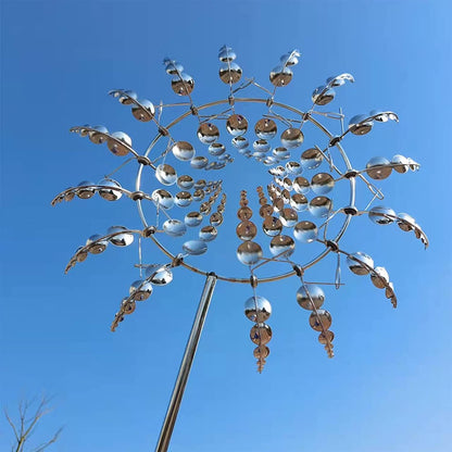 Kinetic Wind Spinner with 18 Blades and Ground Stake