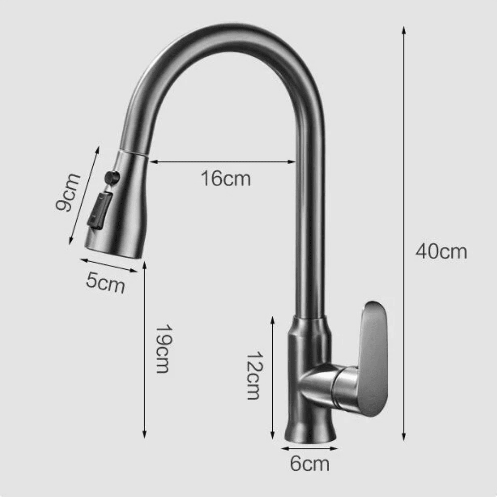 Kitchen Faucet with Pull-Out Spray Head and 360° Swivel