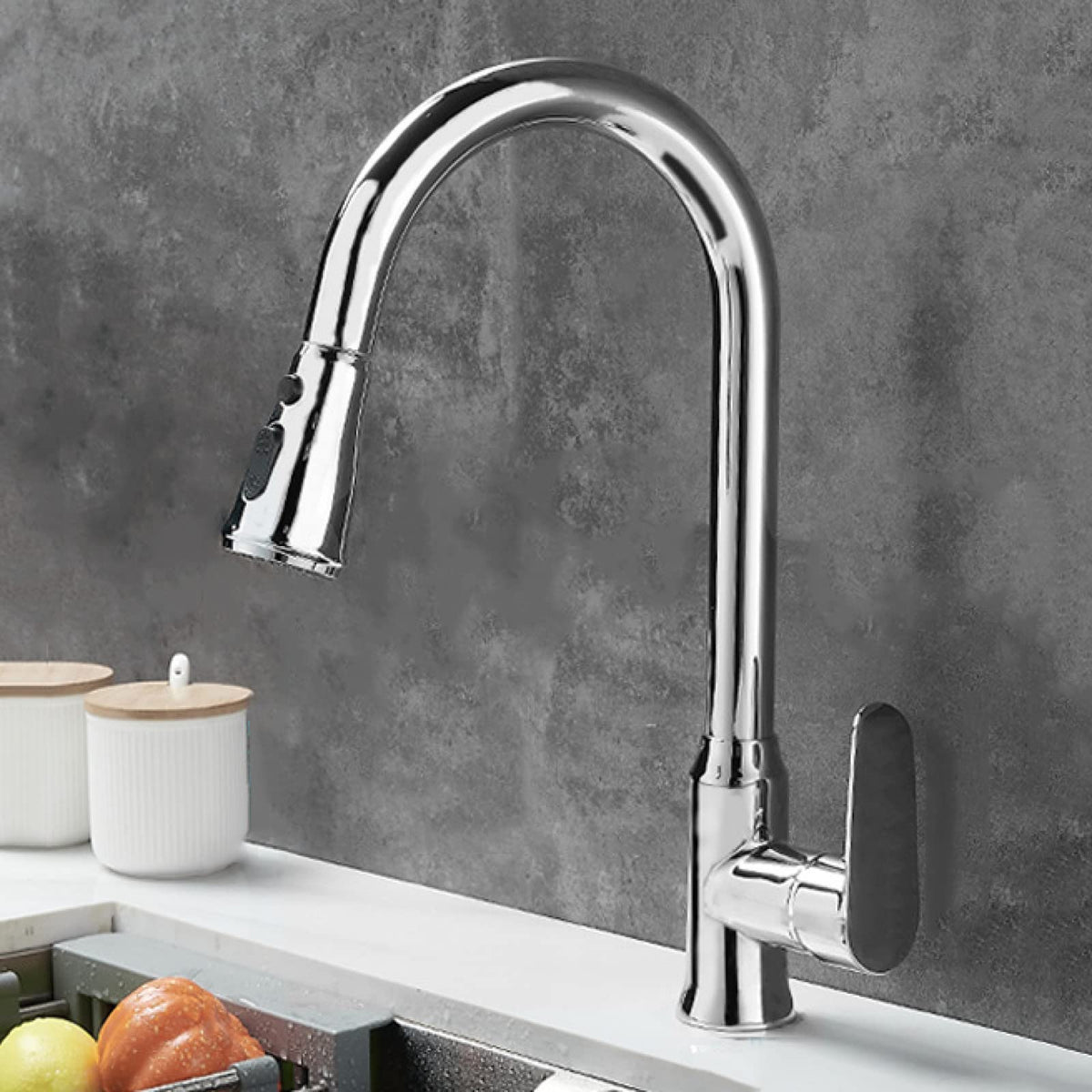 Kitchen Faucet with Pull-Out Spray Head and 360° Swivel