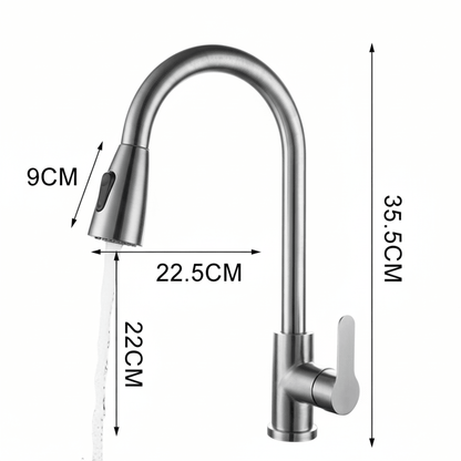 Kitchen Faucet with Pull-Out Spray Head and 360° Swivel