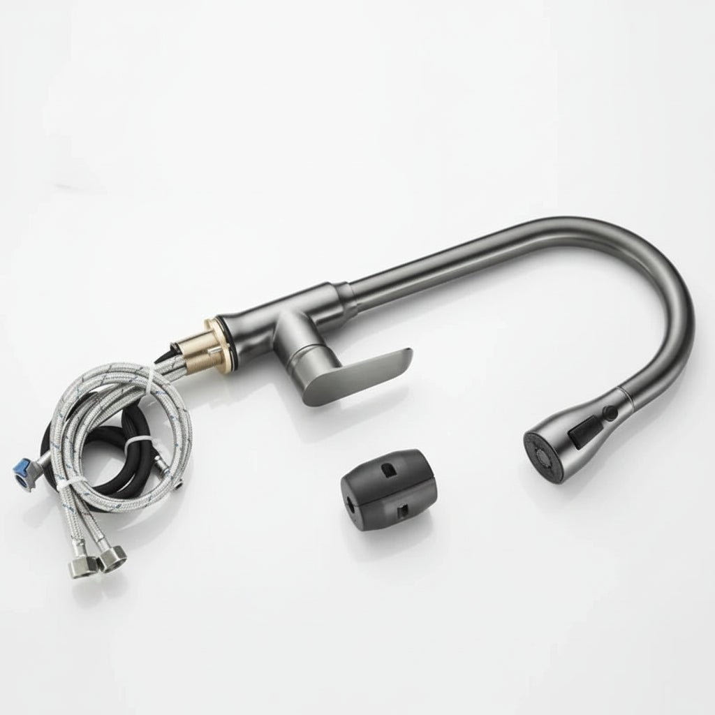 Kitchen Faucet with Pull-Out Spray Head and 360° Swivel