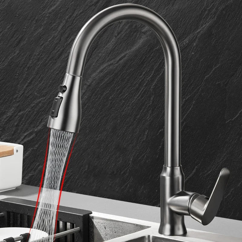 Kitchen Faucet with Pull-Out Spray Head and 360° Swivel