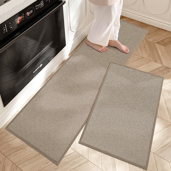 Kitchen Mat Set Anti-Slip Woven Runner for Kitchen with Textured Surface, Set of 2