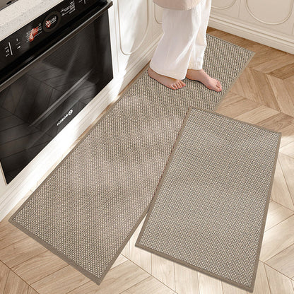 Kitchen Mat Set Anti-Slip Woven Runner for Kitchen with Textured Surface, Set of 2