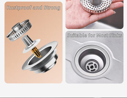 Kitchen Sink Strainer with Pop-Up Drain Stopper