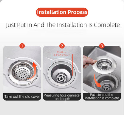 Kitchen Sink Strainer with Pop-Up Drain Stopper