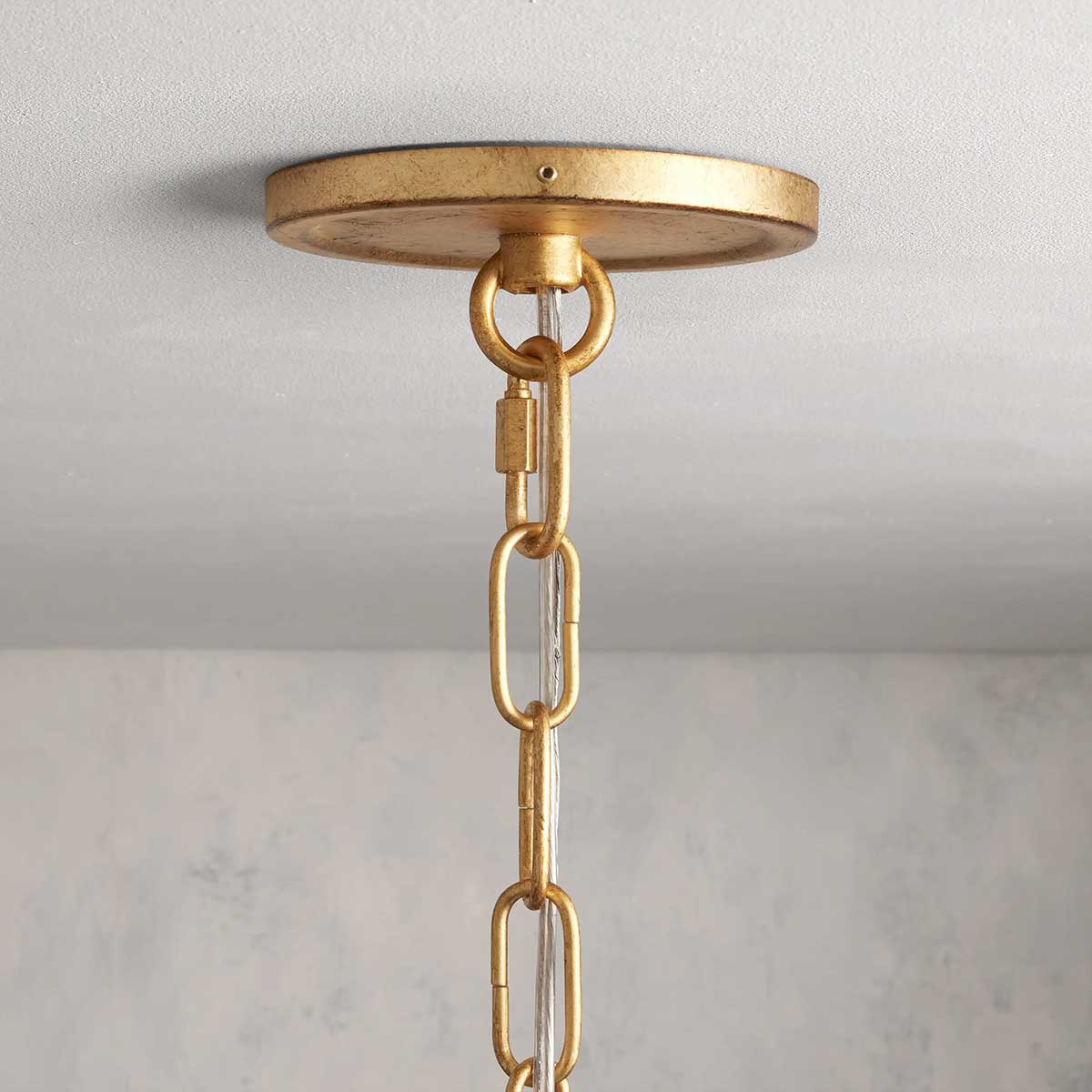 Large Candle Chandelier Art Deco Style with Curved Arms and Chain Suspension