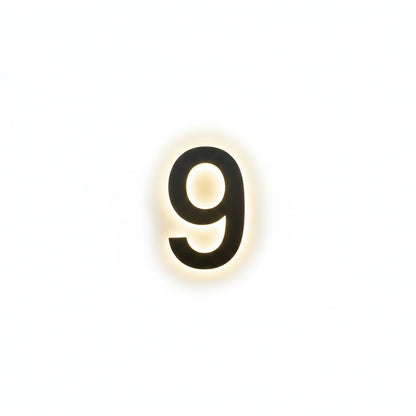 LED Backlit House Number Sign for Outdoor Use with Warm White Glow