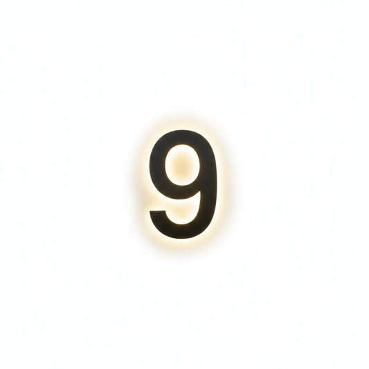LED Backlit House Number Sign for Outdoor Use with Warm White Glow