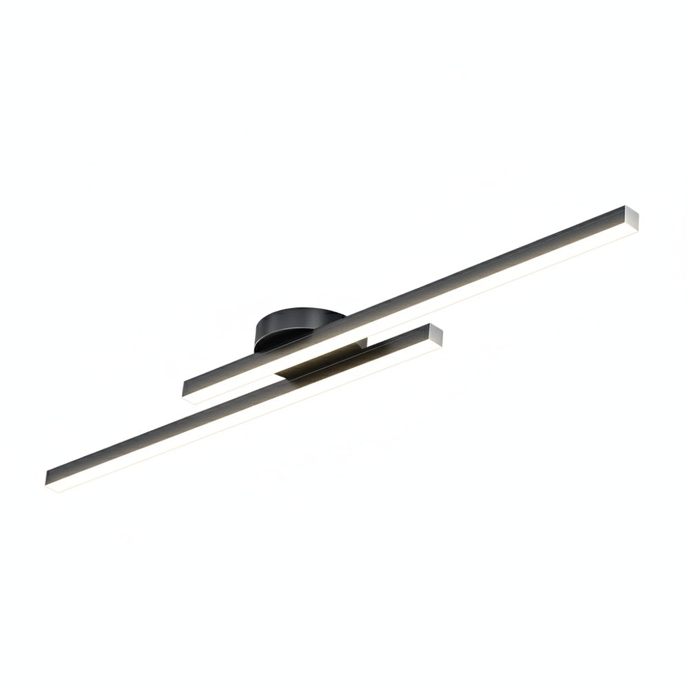 LED Ceiling Light Minimalist Double Bar Semi-Flush Mount with Integrated LED