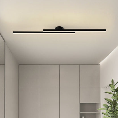 LED Ceiling Light Minimalist Double Bar Semi-Flush Mount with Integrated LED