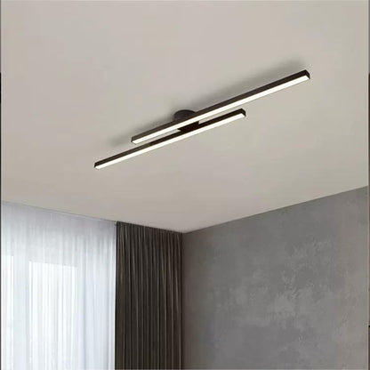 LED Ceiling Light Minimalist Double Bar Semi-Flush Mount with Integrated LED