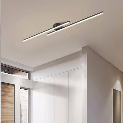 LED Ceiling Light Minimalist Double Bar Semi-Flush Mount with Integrated LED