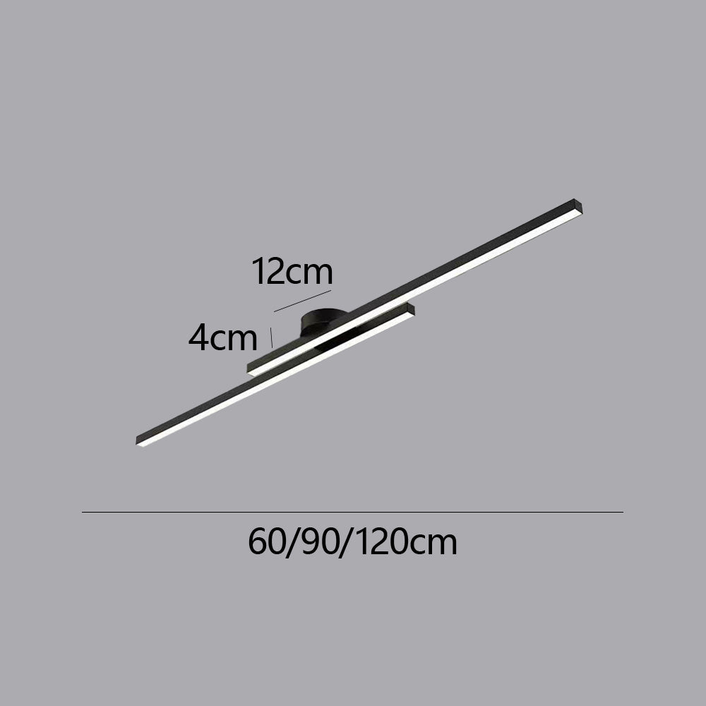 LED Ceiling Light Minimalist Double Bar Semi-Flush Mount with Integrated LED