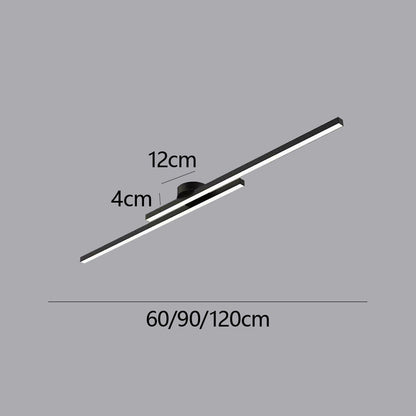 LED Ceiling Light Minimalist Double Bar Semi-Flush Mount with Integrated LED