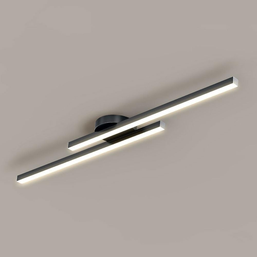 LED Ceiling Light Minimalist Double Bar Semi-Flush Mount with Integrated LED