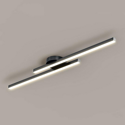 LED Ceiling Light Minimalist Double Bar Semi-Flush Mount with Integrated LED