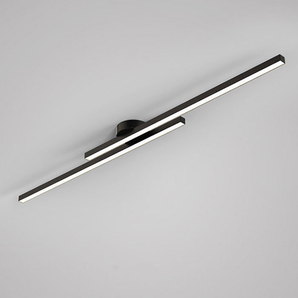LED Ceiling Light Minimalist Double Bar Semi-Flush Mount with Integrated LED