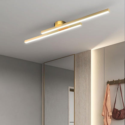 LED Ceiling Light Minimalist Double Bar Semi-Flush Mount with Integrated LED