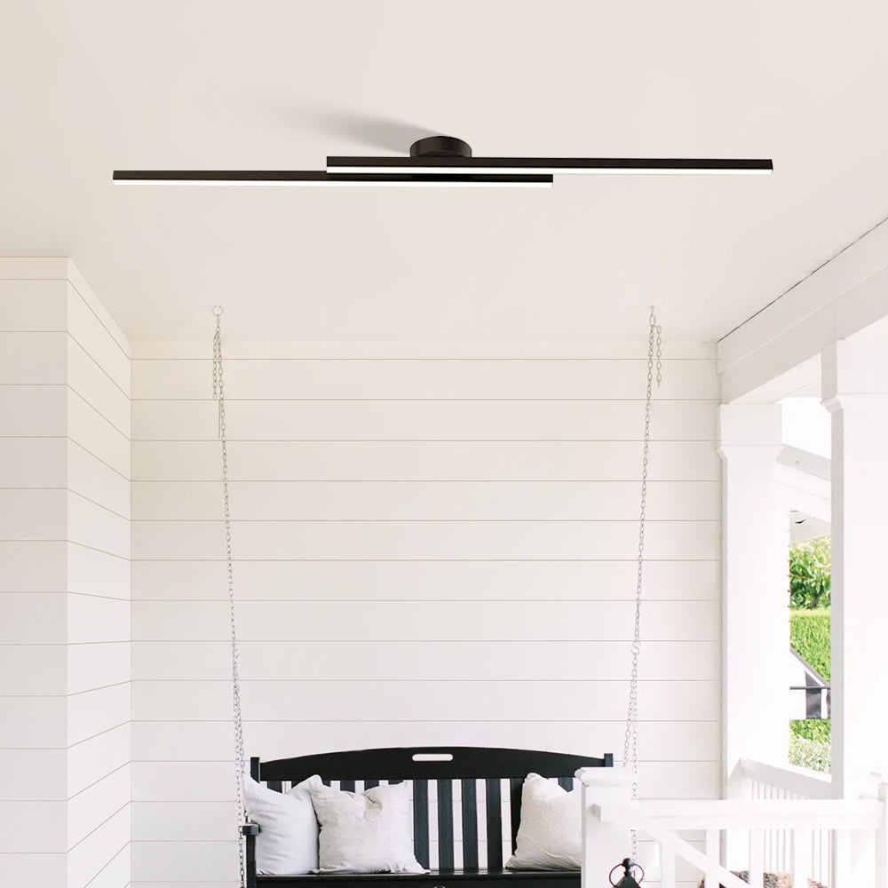 LED Ceiling Light Minimalist Double Bar Semi-Flush Mount with Integrated LED
