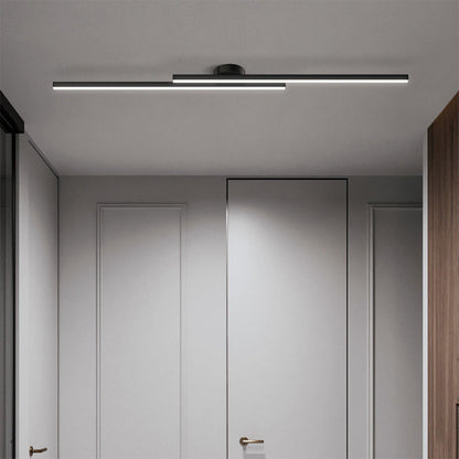 LED Ceiling Light Minimalist Double Bar Semi-Flush Mount with Integrated LED