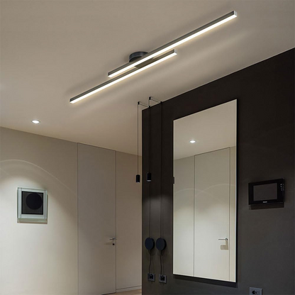 LED Ceiling Light Minimalist Double Bar Semi-Flush Mount with Integrated LED