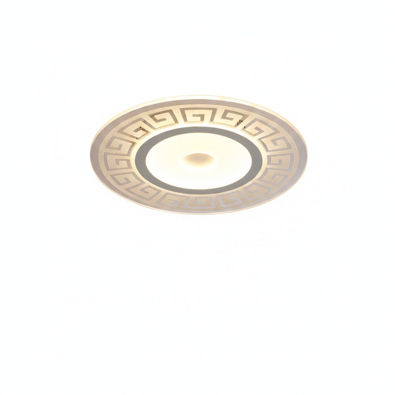 LED Ceiling Light Modern Art Deco with Greek Key Pattern Round Flush Mount