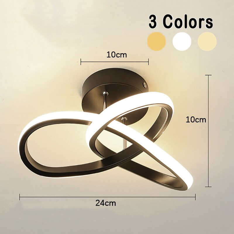 LED Ceiling Light Modern Flush Mount with Interlocking Ring Design