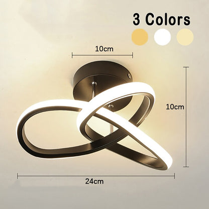 LED Ceiling Light Modern Flush Mount with Interlocking Ring Design