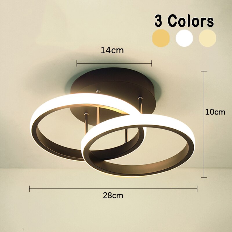 LED Ceiling Light Modern Flush Mount with Interlocking Ring Design