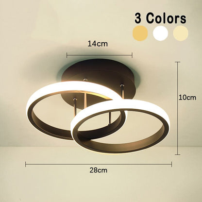 LED Ceiling Light Modern Flush Mount with Interlocking Ring Design