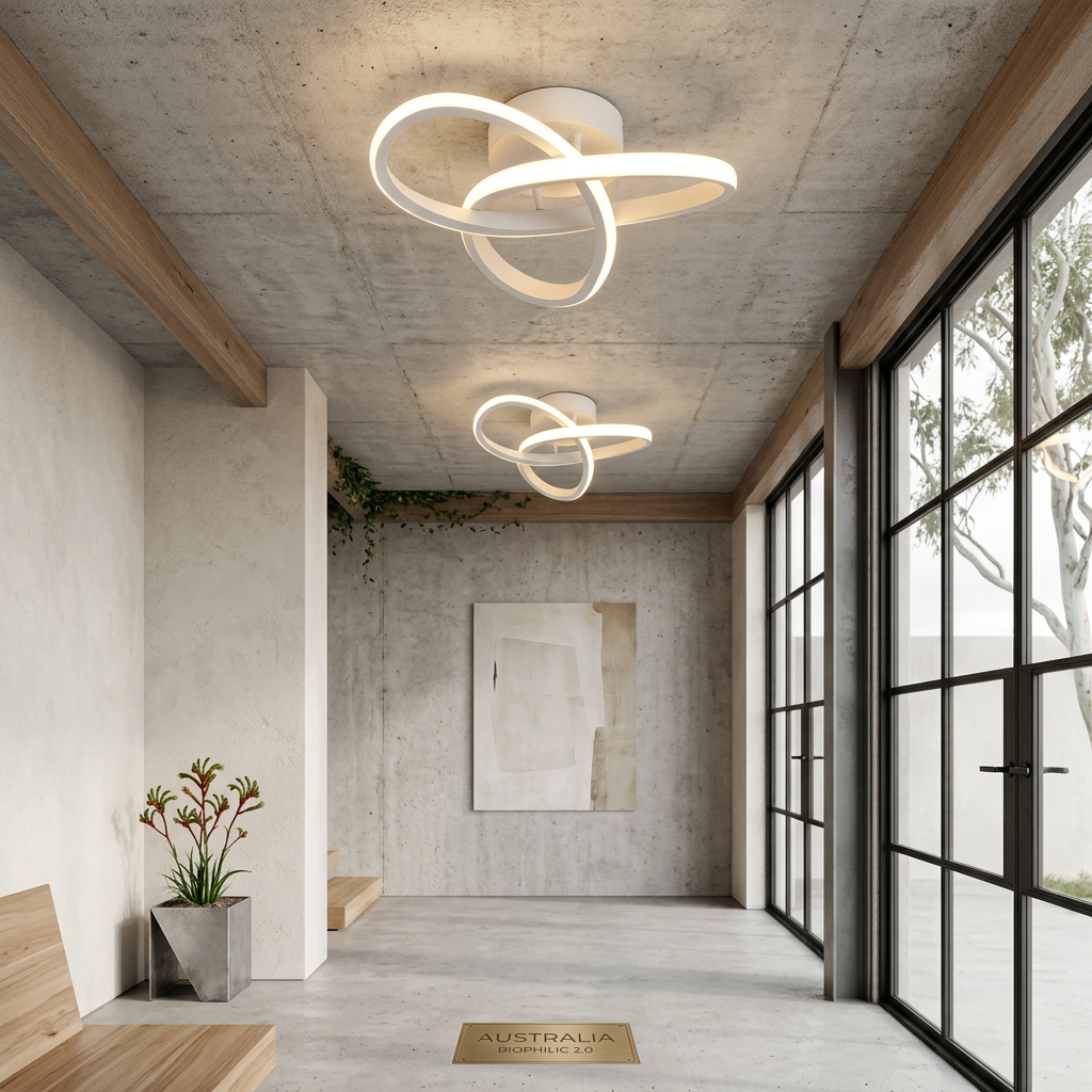 LED Ceiling Light Modern Flush Mount with Interlocking Ring Design