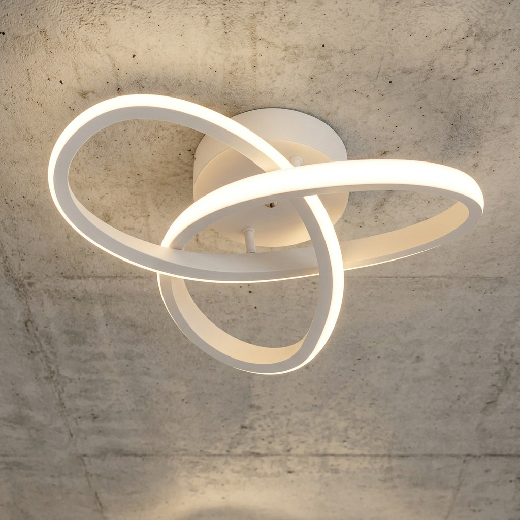 LED Ceiling Light Modern Flush Mount with Interlocking Ring Design